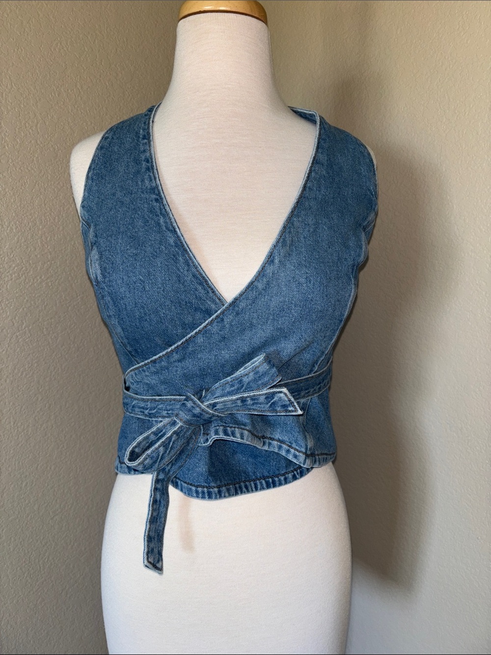 Reformation Gaia Denim Halter Top - Picture 7 of 9